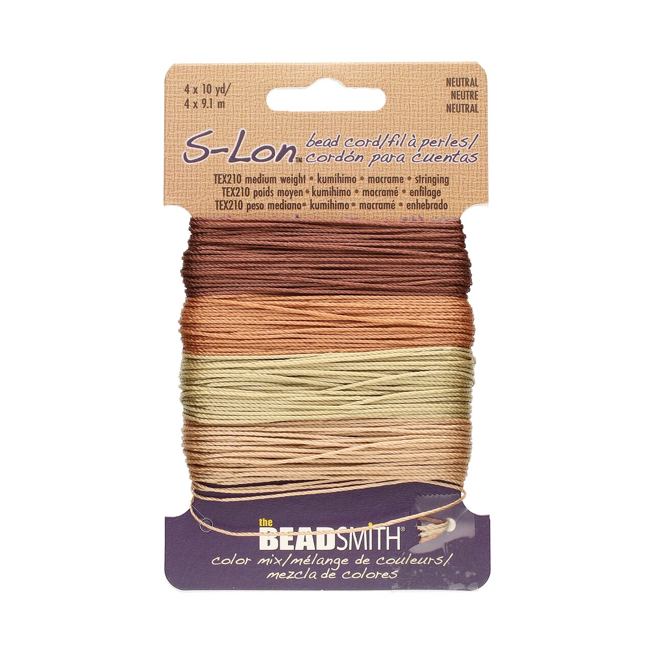 The Beadsmith S-Lon Bead Cord – .5 mm Twisted Nylon Cord for Stringing, TEX210